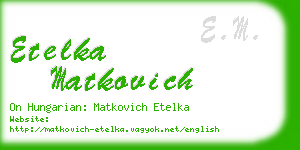etelka matkovich business card